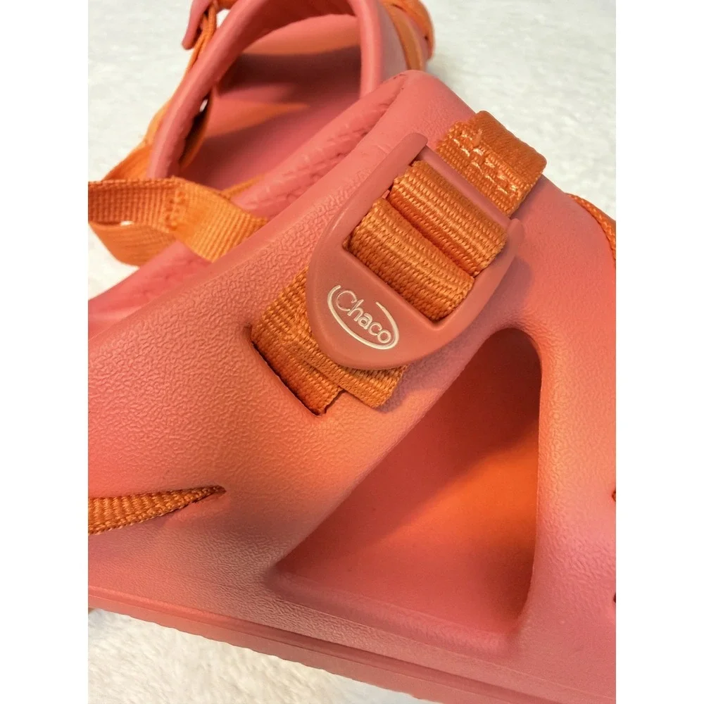 Chaco Kids/Girls Coral Pink Orange Adjustable Strap Sandals Outdoor Sz 5 EU 36